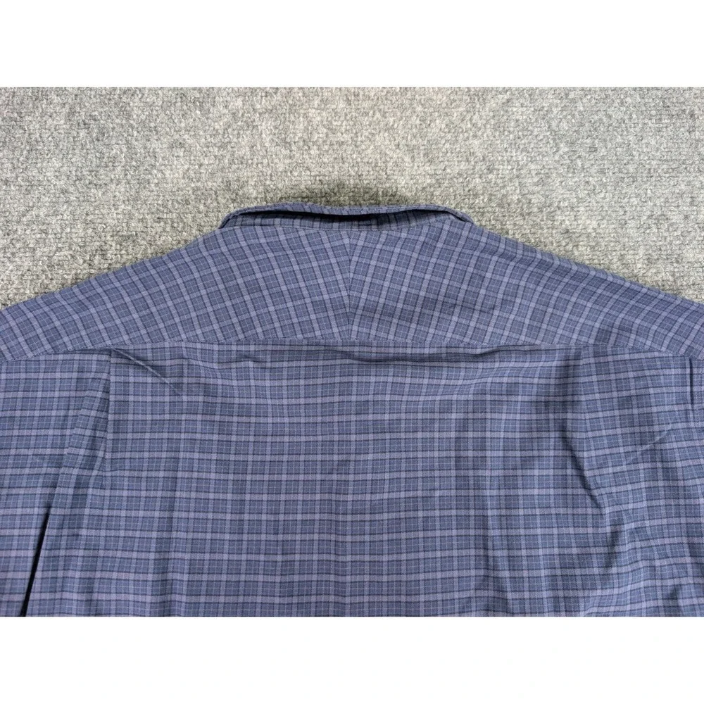 Charles Tyrwhitt Long‎ Sleeve Button Down Shirt Mens XL Slim Indigo Check Cotton